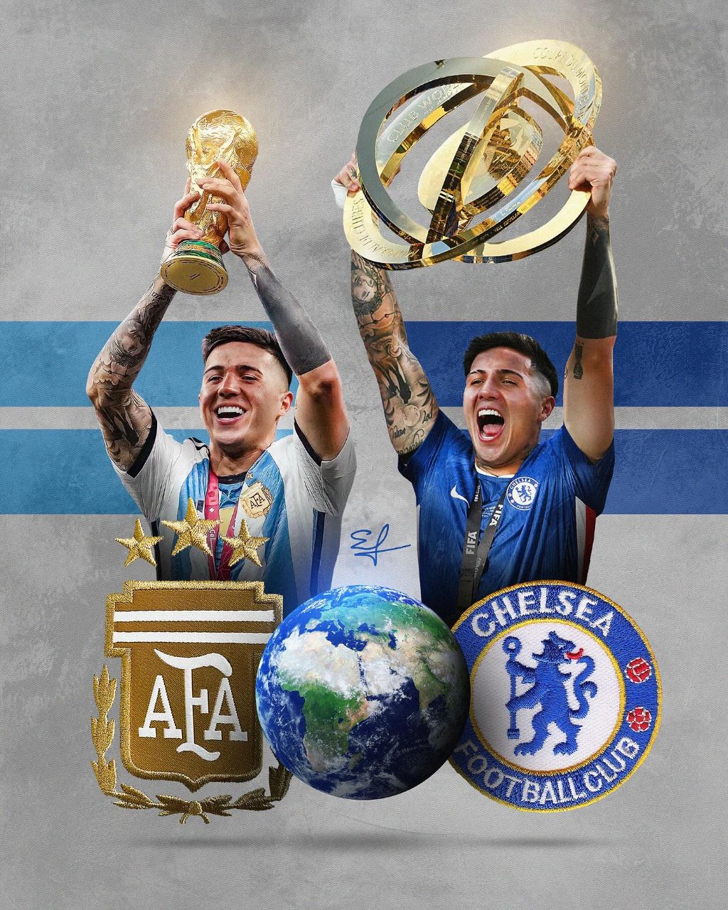 انزو فرناندز تنها بازیکن جهان با دو جام جهانی ملی و باشگاهی