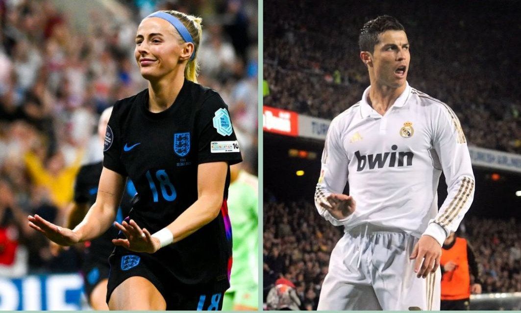 شادی پس از گل ستاره ی فوتبال زنان به سبک کریستیانو رونالدو جلوب بارسلونا