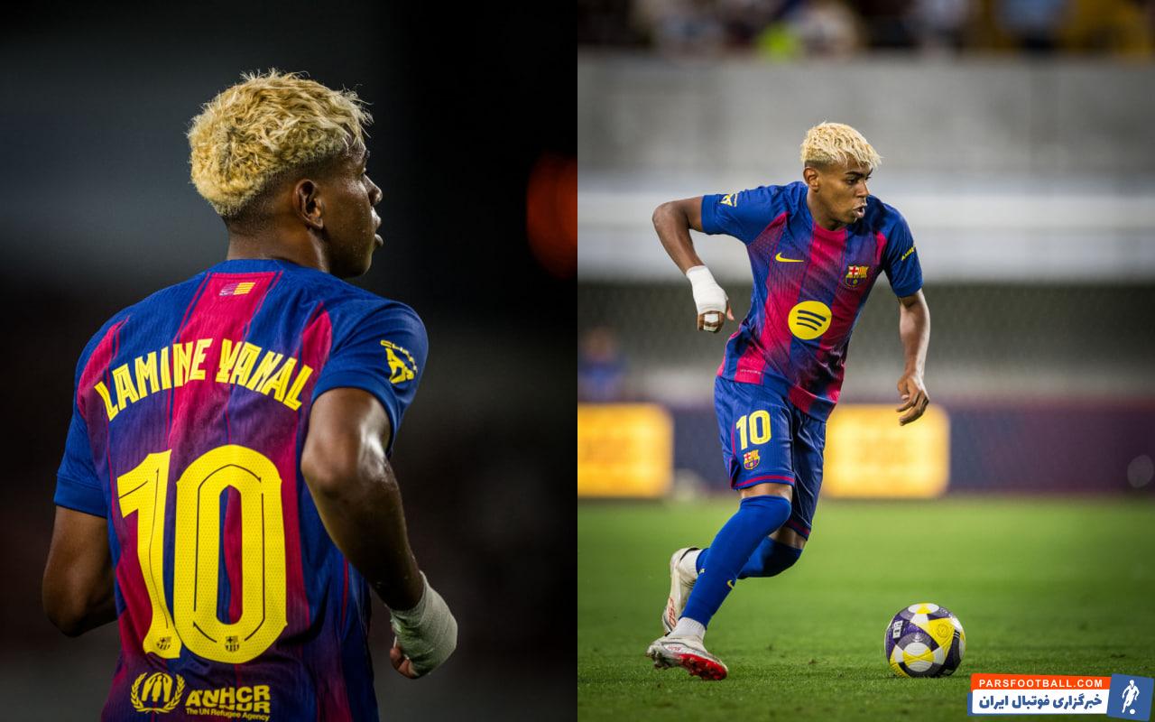 اولین بازی لامین یامال با شماره ده در بارسلونا 