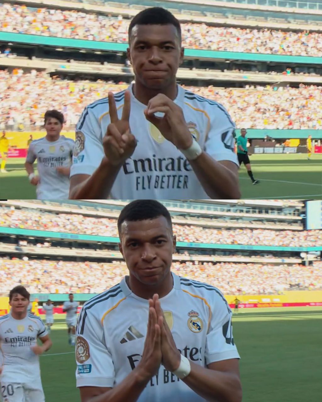 کیلیان امباپه پس از گلزنی مقابل دورتموند در جام جهانی باشگاه‌ها