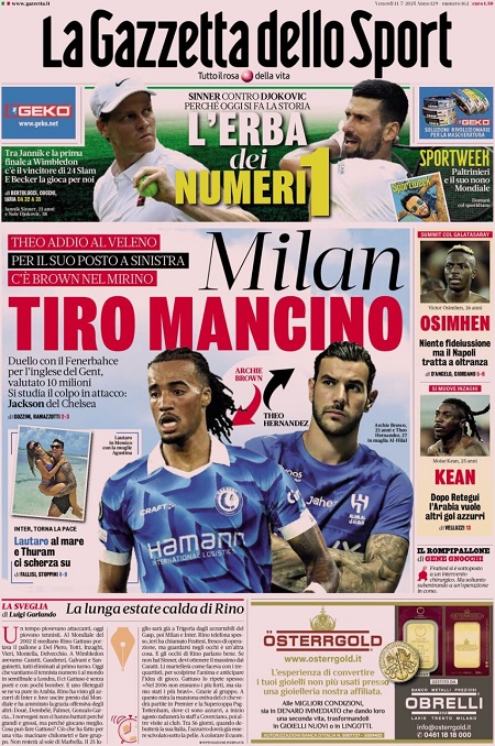 گاتزتا دلو اسپورت - 11 جولای 2025