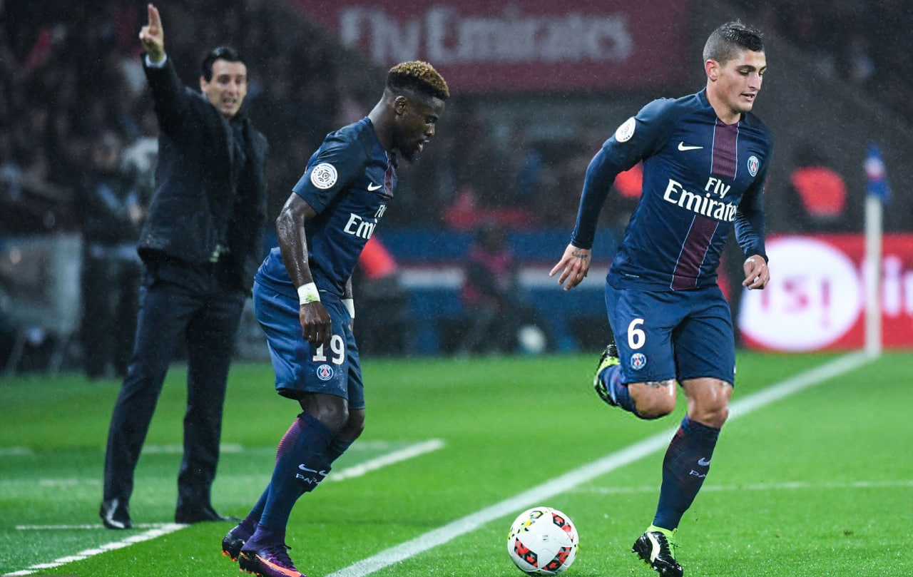 سرژ اوریه مدافع پرسپولیس و بازیکن وقت پاری سن ژرمن - مارکو وراتی هافبک اتالیایی پاریس - اونای امری سرمربی پاریس سن ژرمن - لیگ برتر ایران