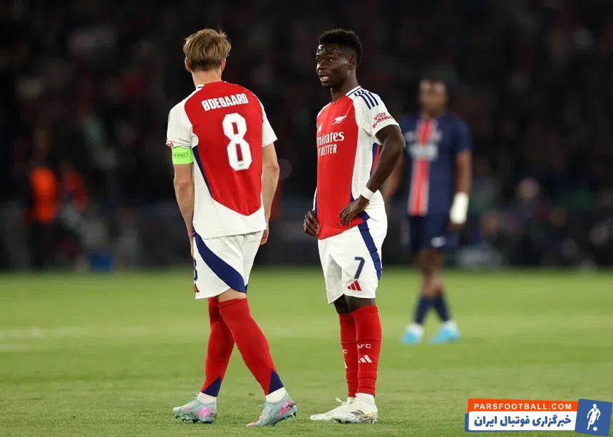 غیبت بوکایو ساکا و مارتین اودگارد از ترکیب آرسنال در دیدار برابر لیورپول