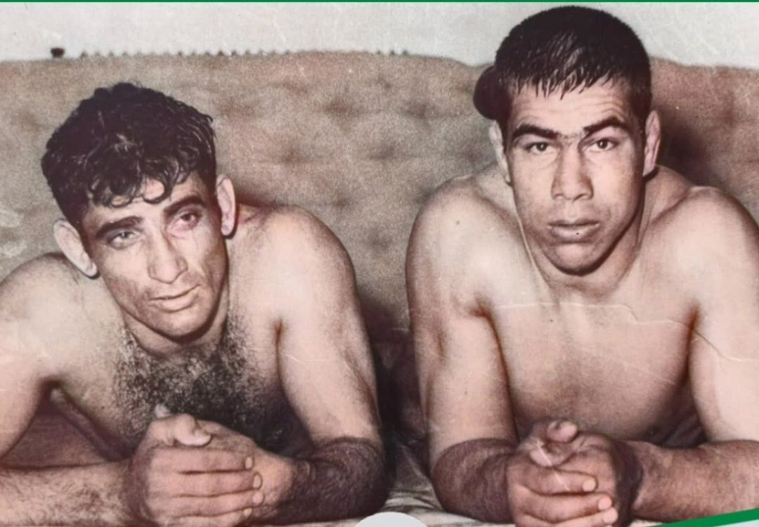 امامعلی حبیبی در کنار غلامرضا تختی