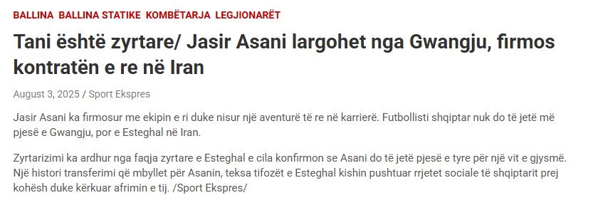 واکنش رسانه های آلبانی به حضور آسانی در استقلال + عکس