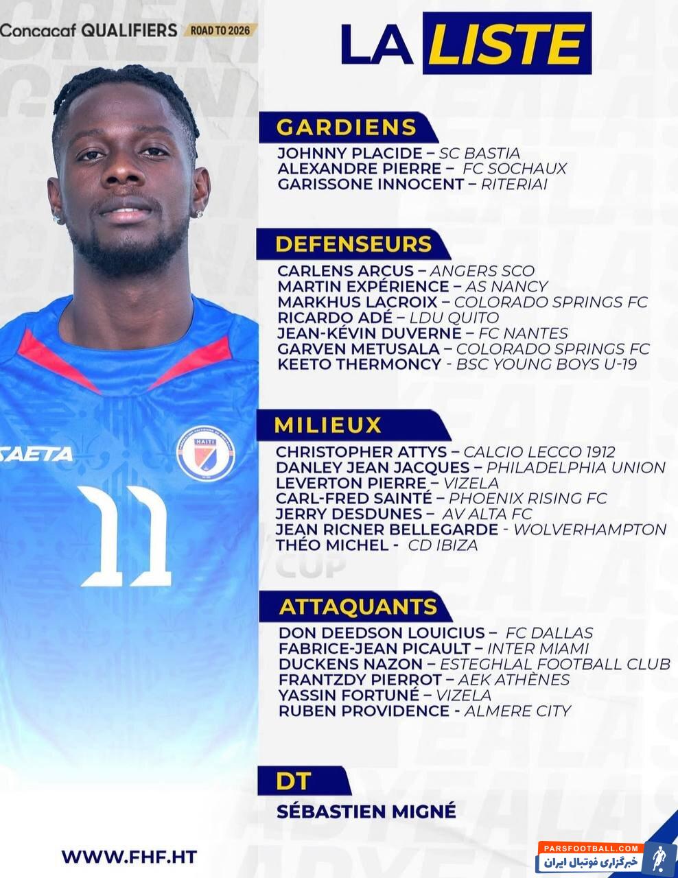 داکنز نازون ستاره استقلال به تیم ملی فوتبال هائیتی دعوت شد