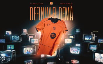 پیراهن سوم بارسلونا با رنگ نارنجی روشن در فصل 2025/2026