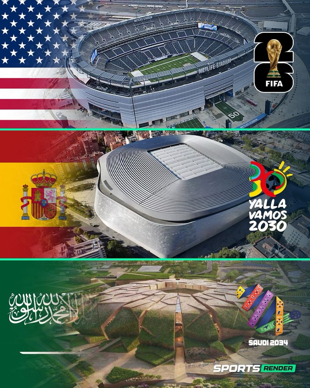 فینال‌های سه جام جهانی بعدی در این ورزشگاه‌ها برگزار می‌شود