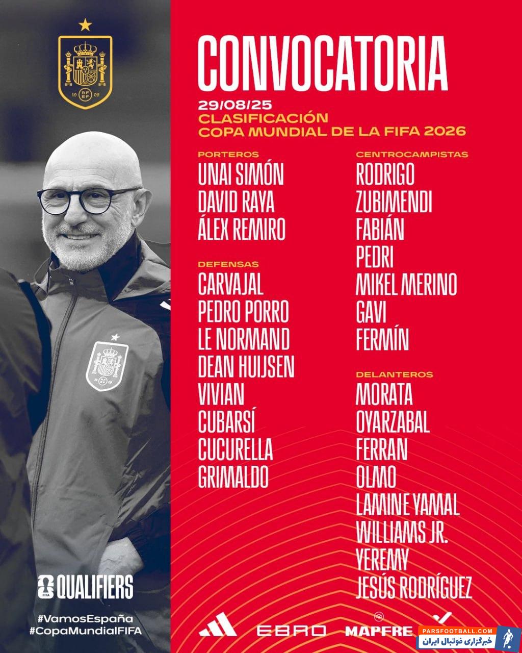 بازگشت دنی کارواخال و رودری به فهرست تیم ملی اسپانیا برای فیفا دی