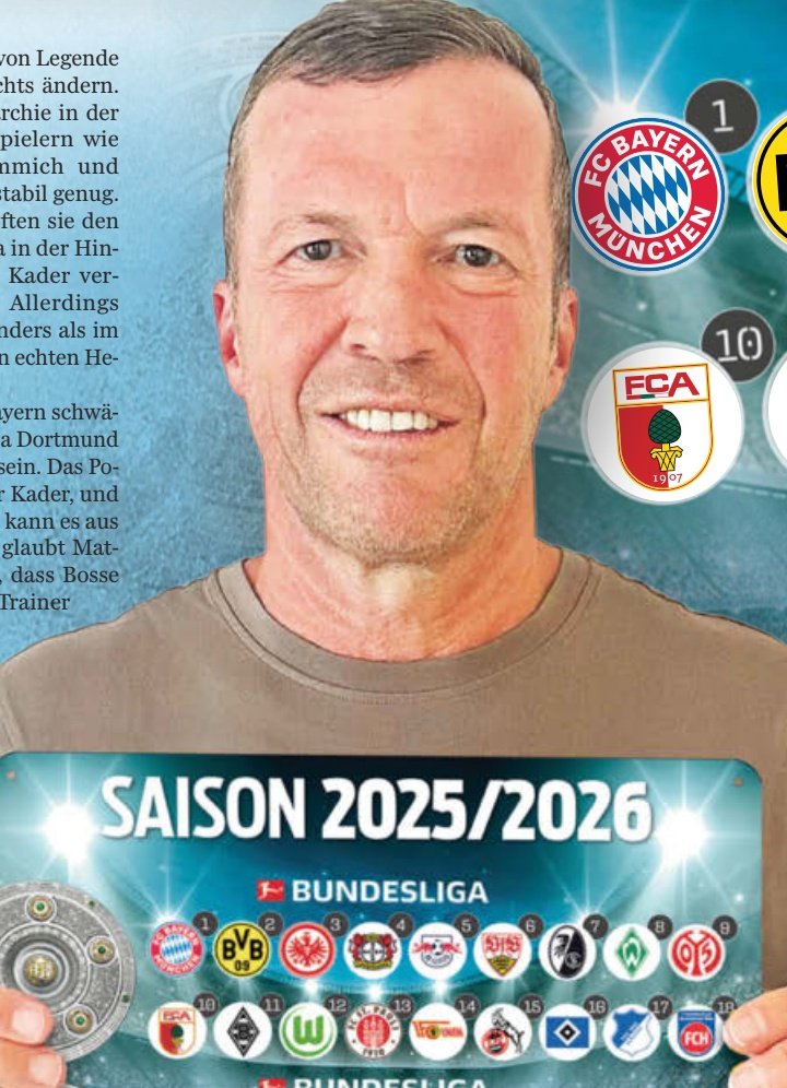 matthaus پیشبینی جدول بوندسلیگا در پایان فصل 26-2025 از سوی لوتار ماتئوس