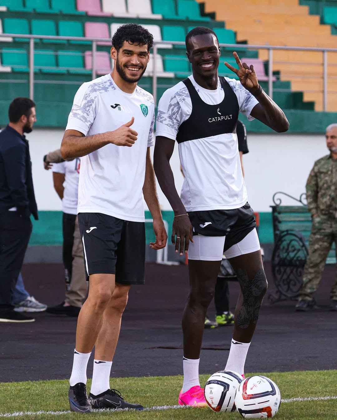 mohammadmehdizare-ousemanendong-akhmatgrozny-2025 محمدمهدی زارع مدافع آخمت گروژنی و بازیکن سابق گل گهر - عثمان اندونگ مدافع سابق گل گهرو بازیکن حال حاضر آخمت گروژنی - لژیونر فوتبال ایران