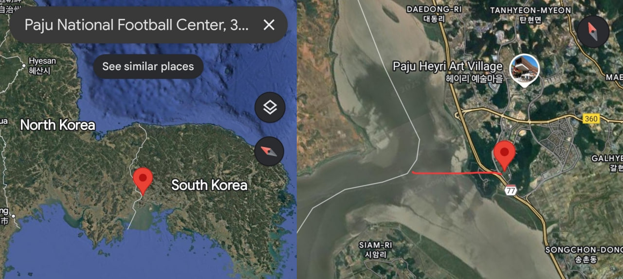 کمپ تمرینی بارسلونا نزدیک کره شمالی