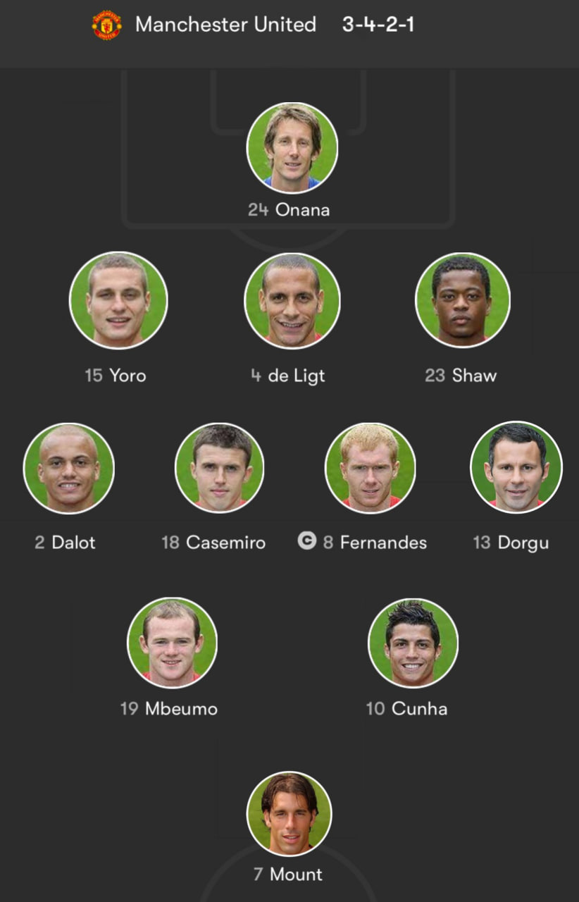 تیم اسطوره های منچستریونایتد زیر نظر آموریم