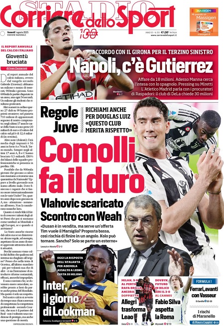 کوریره دلو اسپورت - 1 اوت 2025