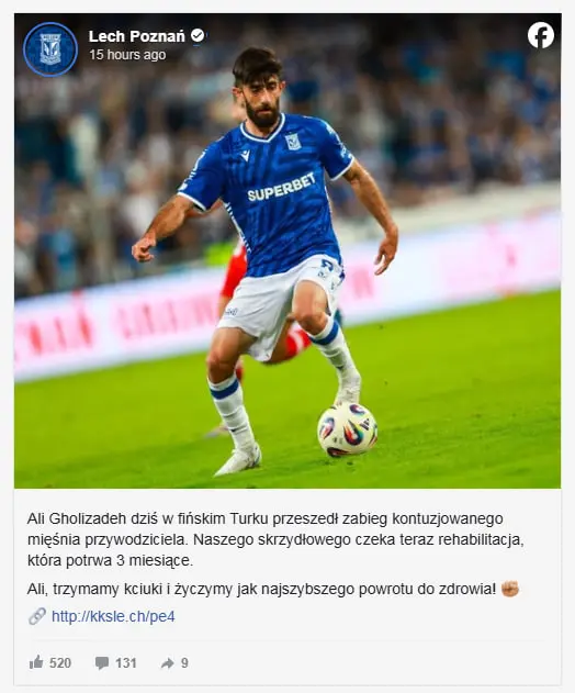 شوک بزرگ به لخ پوزنان: علی قلی‌زاده سه ماه دور از میادین