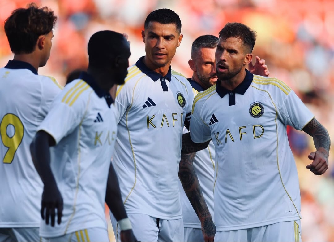 screenshot_20250810_223849_instagram عکس از خوشحالی بعد از گل بازیکنان النصر پس از گل به آلمریا با حضور رونالدو و اینیگو مارتینز