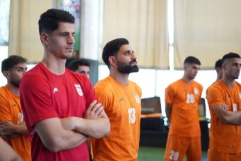 پیام نیازمند گلر پرسپولیس با شماره یک تیم ملی در تمرینات
