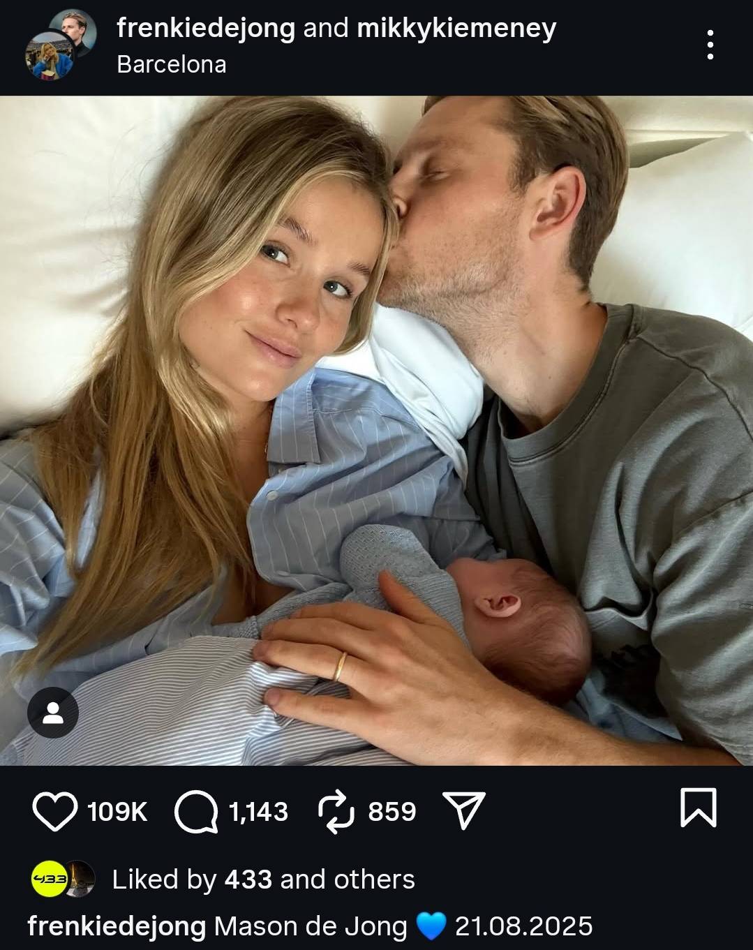 فرنکی دی یونگ برای دومین بار پدر شد