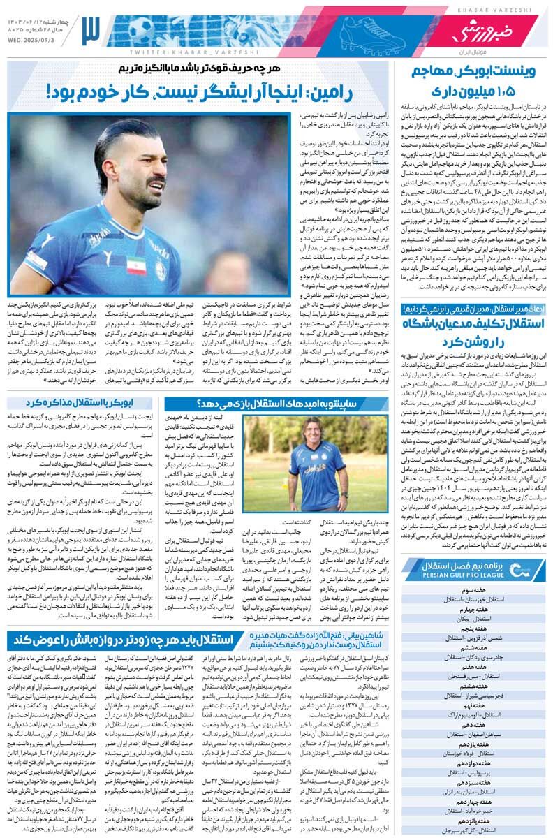 فاتح دروازه برزیل و آلمان در راه ایران/ روزنامه خبرورزشی را رایگان بخوانید