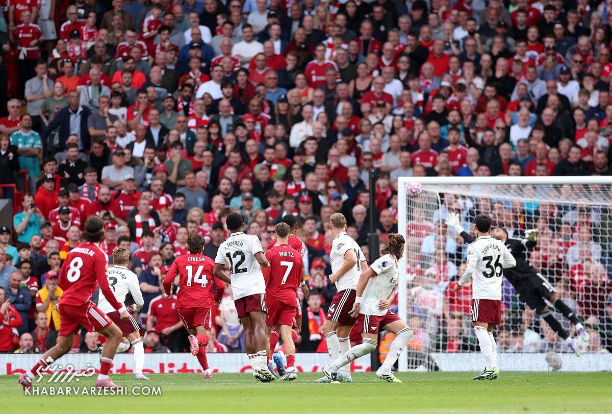 402595 گل دومینیک سوبوسلای در دیدار لیورپول - آرسنال