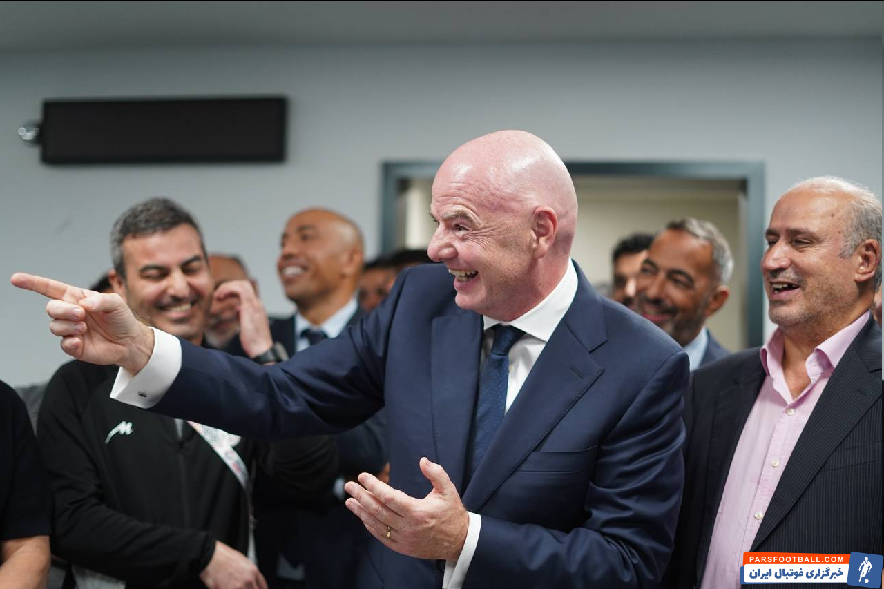 جیانی اینفانتینو مهمان ویژه فینال تورنمنت کافا بین ایران و ازبکستان بود