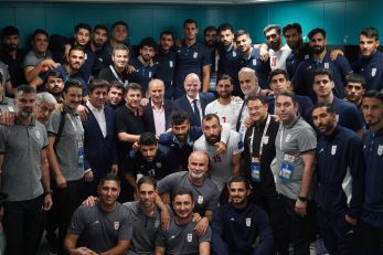 جیانی اینفانتینو مهمان ویژه فینال تورنمنت کافا بین ایران و ازبکستان بود