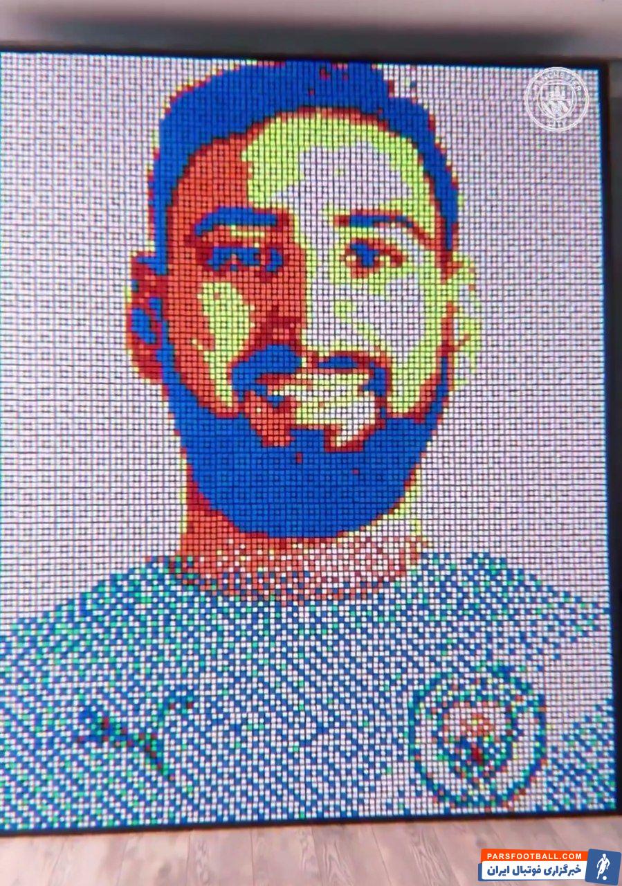 ساخت چهره دوناروما را با چینش نزدیک به هزار معکب از سوی هوادار منچسترسیتی 