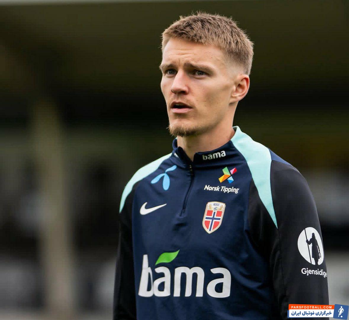 اودگارد کاپیتان آرسنال با مدل موی جدید در تمرین نروژ