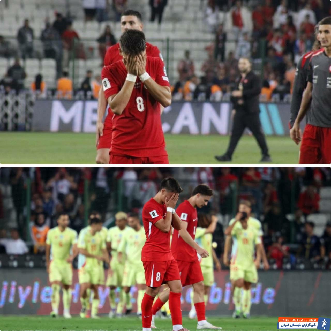 اشک های آردا گولر ستاره ترکیه پس از باخت شش بر صفر برابر اسپانیا