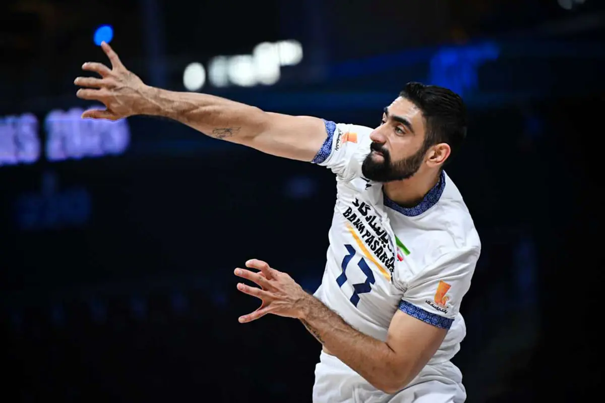 علی حاجی پور ستاره والیبال ایران امتیازآورترین بازیکن ایران در دیدار با مصر انتخاب شد