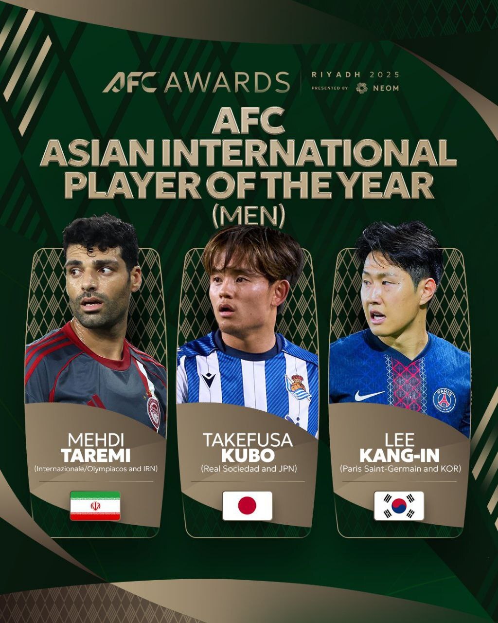 پوستر AFC برای جایزه بهترین‌ لژیونر سال آسیا