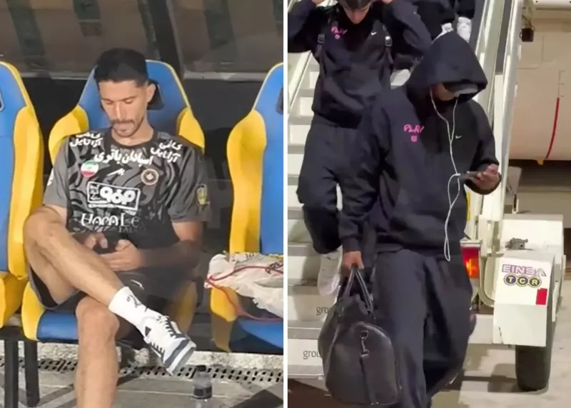 تصویر جالب رشفورد در حال تماشای بازی منچستریونایتد در حین پایین آمدن از هواپیما