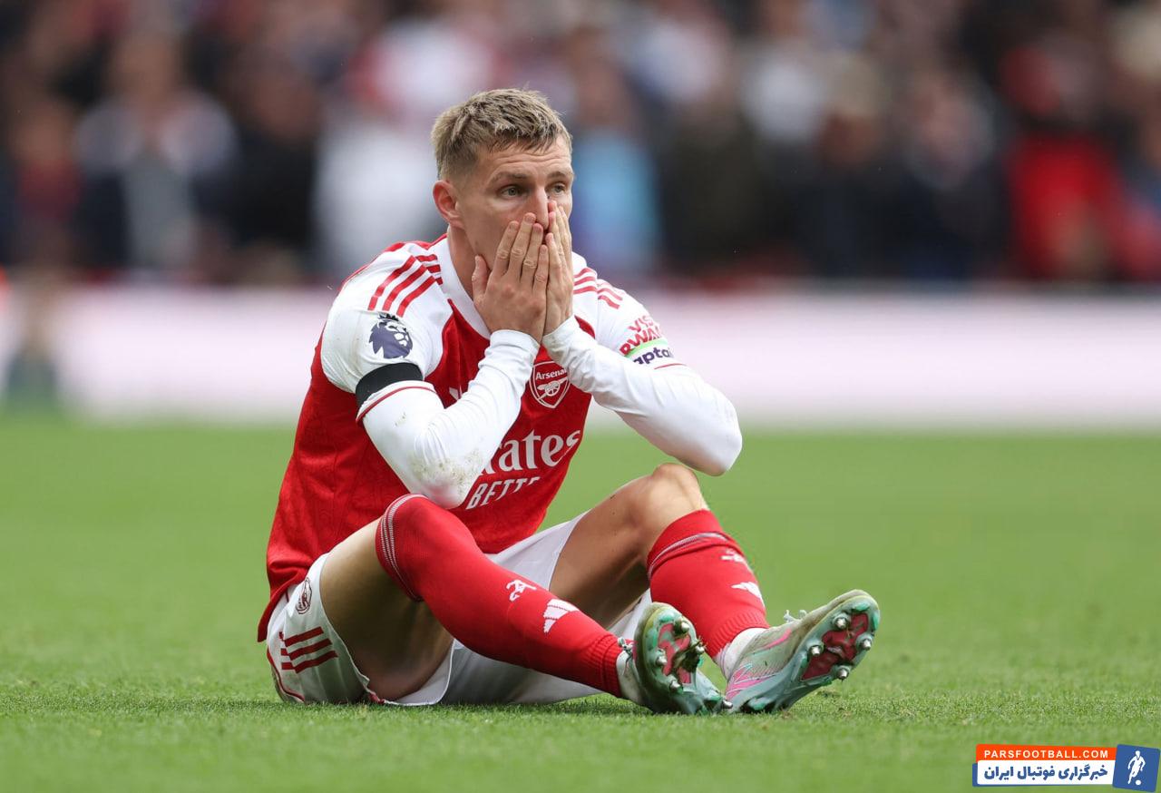مصدومیت مارتین اودگارد در دیدار آرسنال برابر وستهم