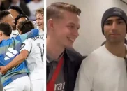 حضور حکیمی با فرزندانش در ورزشگاه برنابئو و تماشای دیدار رئال مادرید - بارسلونا