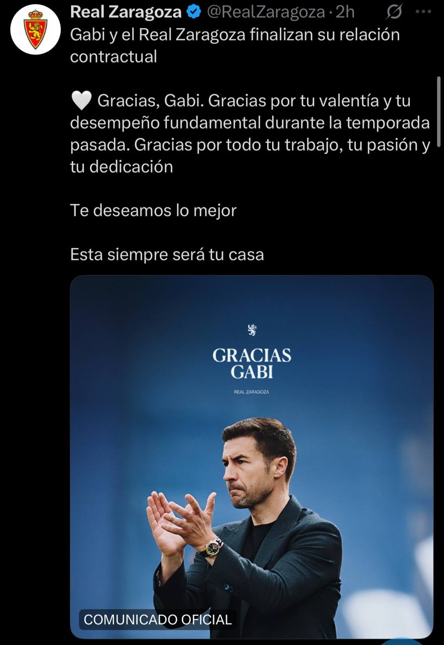 gabi_7125 اخراج گابی از سرمربیگری رئال ساراگوسا