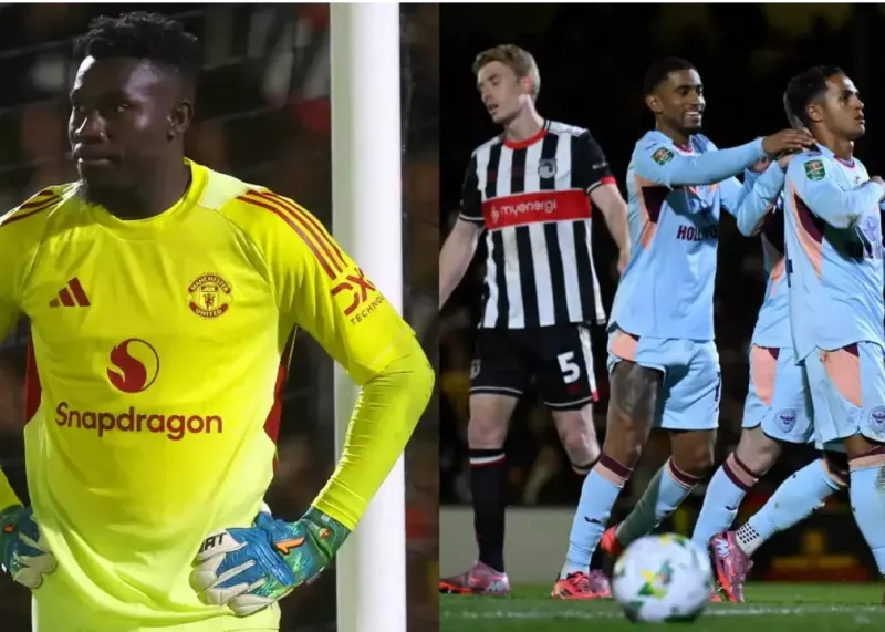 جشن هواداران منچستریونایتد از باخت تیم دسته چهارمی گریمسبی تاون برابر برنتفورد