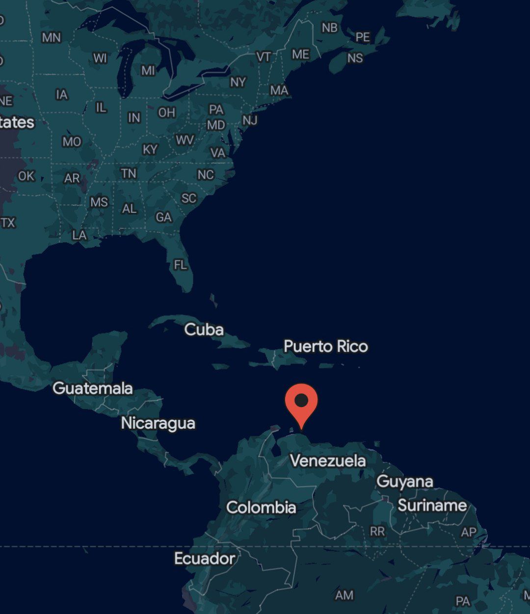 curacao_20251119_112955_353 موقعیت جغرافیایی کوراسائو روی نقشه