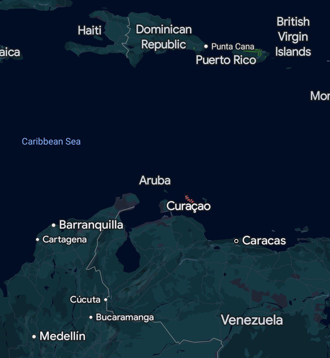 curacao_20251119_112955_892 موقعیت جغرافیایی کوراسائو روی نقشه