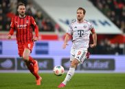 بازوبند کاپیتانی بایرن مونیخ بر بازوی هری کین در دیدار برابر هایدنهایم