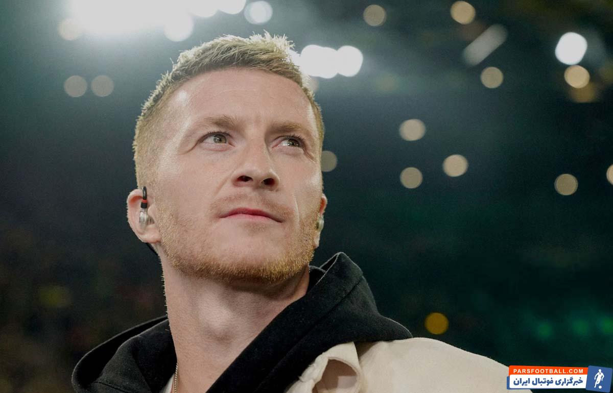 حضور مارکو رویس در زیگنال ایدونا پارک برای تماشای دیدار دورتموند و بودو گلیمت