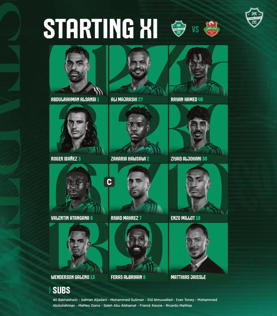 اعلام ترکیب دو تیم الاهلی و شباب الاهلی/ حضور عزت اللهی در ترکیب اصلی اماراتی ها