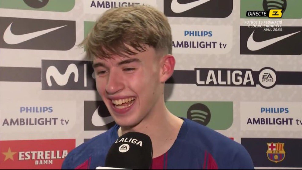 ستاره جدید بارسلونا از شدت ذوق بغض کرد