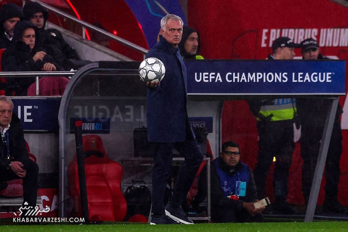 ژوزه مورینیو در دیدار بنفیکا مقابل رئال مادرید