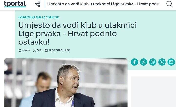 4591334 بازتاب جدایی اسکوچیچ از تراکتور در رسانه های کرواسی