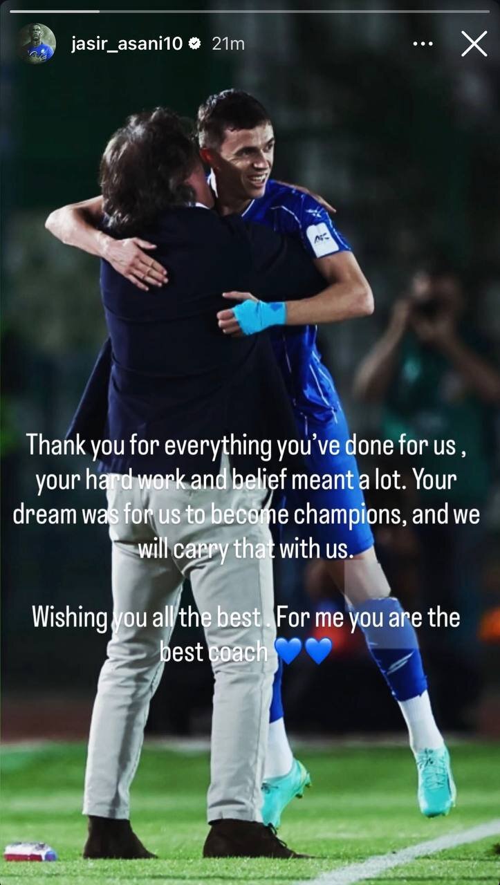 عکس از استوری یاسر آسانی برای ریکاردو ساپینتو