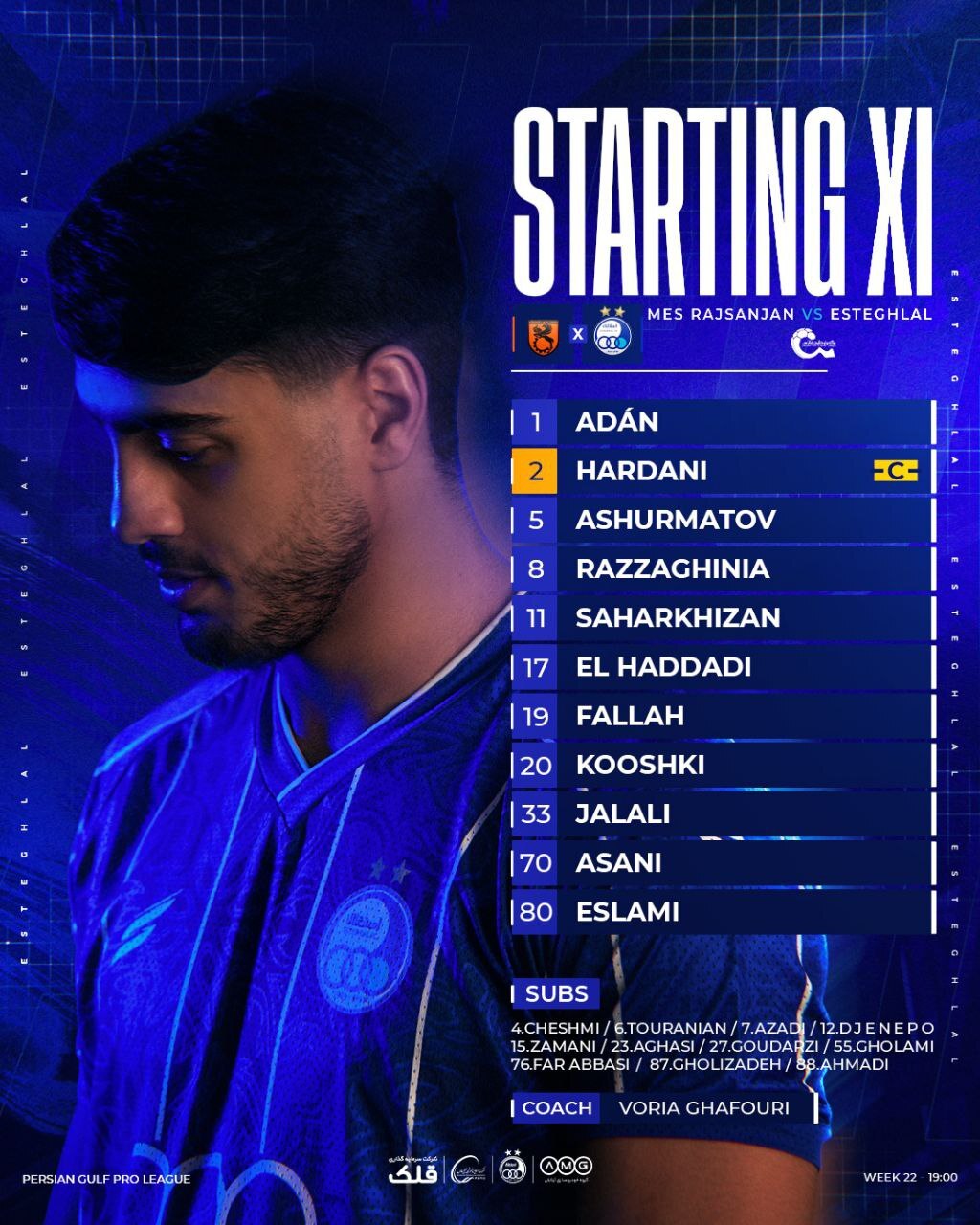 اعلام ترکیب استقلال برابر مس رفسنجان