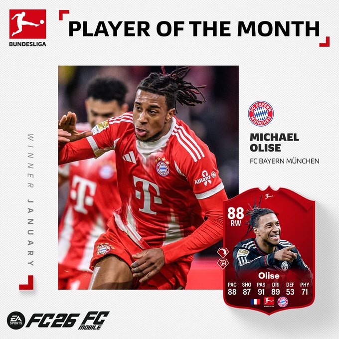 مایکل اولیسه - بهترین بازیکن ماه ژانویه بوندسلیگا