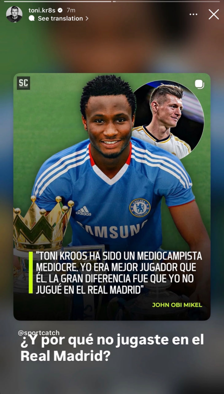 استوری تونی کروس در مورد اوبی میکل