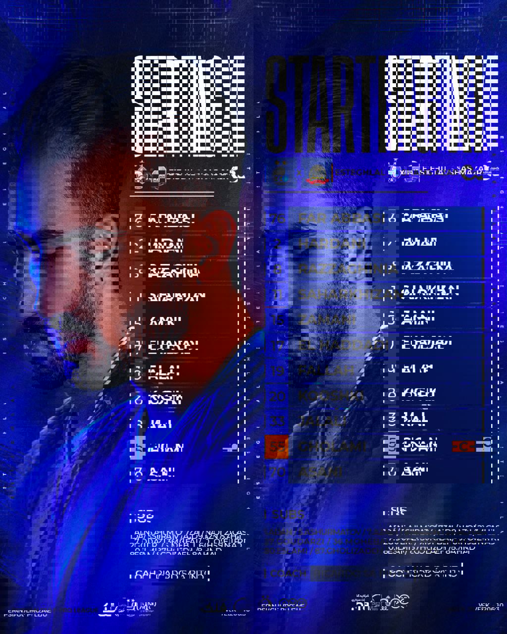 اعلام ترکیب استقلال مقابل شمس آذر قزوین
