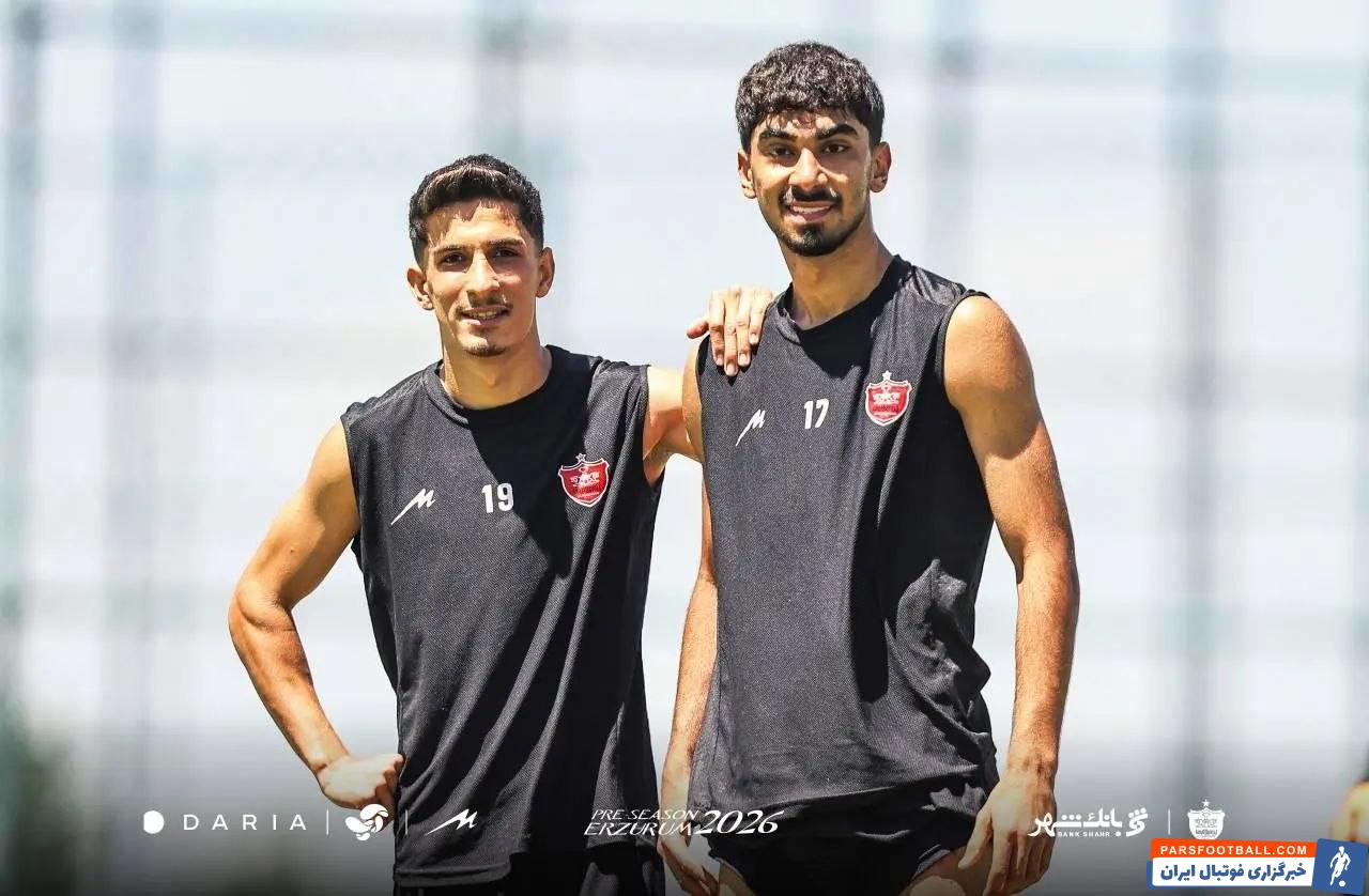 عکس؛ امیرحسین محمودی و پوریا شهرآبادی دو چهره شاخص خط حمله پرسپولیس